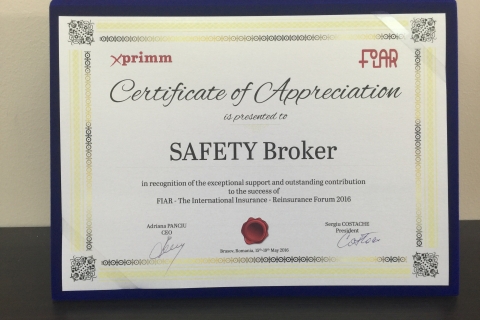 FIAR appreciation certificate in 2015